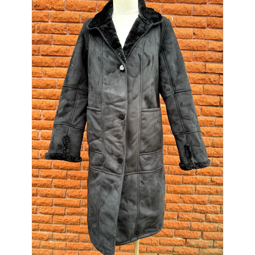 utex black trench coat women's petite small